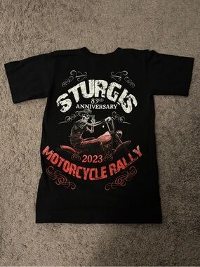 Sturgis 2023 Motorcycle Rally Black Graphic Tee XS